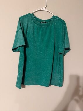 Zenana Outfitters Teal Crewneck Short Sleeve Tee